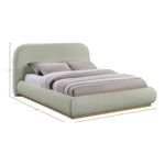 Vaughn Chenille Fabric Upholstered Queen Bed in Mint