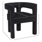 Athena Velvet Upholstered Dining Chair in Black