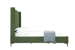 Promenade Velvet Upholstered Queen Bed in Moss Green