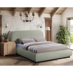 Vaughn Chenille Fabric Upholstered Queen Bed in Mint