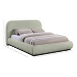 Vaughn Chenille Fabric Upholstered Queen Bed in Mint