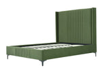 Promenade Velvet Upholstered Queen Bed in Moss Green