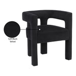 Athena Velvet Upholstered Dining Chair in Black