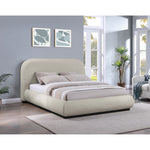 Vaughn Chenille Fabric Upholstered Queen Bed in Beige