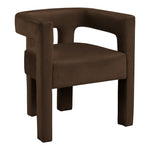 Athena Velvet Upholstered Dining Chair in Brown