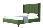 Promenade Velvet Upholstered Queen Bed in Moss Green