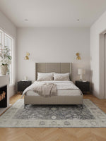 Promenade Velvet Upholstered Queen Bed in Rustic Taupe