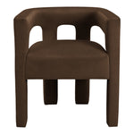Athena Velvet Upholstered Dining Chair in Brown