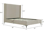 Promenade Velvet Upholstered Queen Bed in Rustic Taupe