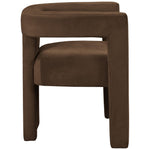 Athena Velvet Upholstered Dining Chair in Brown