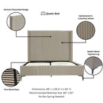 Promenade Velvet Upholstered Queen Bed in Rustic Taupe
