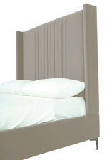 Promenade Velvet Upholstered Queen Bed in Rustic Taupe