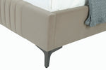 Promenade Velvet Upholstered Queen Bed in Rustic Taupe