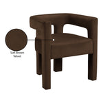 Athena Velvet Upholstered Dining Chair in Brown