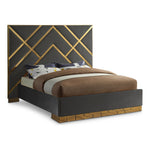 Vector Velvet Upholstered Queen Bed in Grey