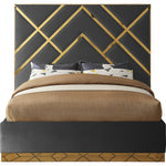 Vector Velvet Upholstered Queen Bed in Grey