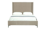 Promenade Velvet Upholstered Queen Bed in Rustic Taupe