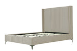 Promenade Velvet Upholstered Queen Bed in Rustic Taupe