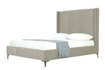 Promenade Velvet Upholstered Queen Bed in Rustic Taupe