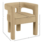 Athena Velvet Upholstered Dining Chair in Camel