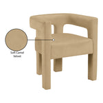 Athena Velvet Upholstered Dining Chair in Camel