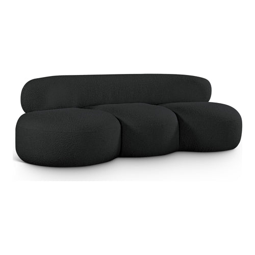 Venti 88.5" Boucle Fabric Upholstered Sofa in Black