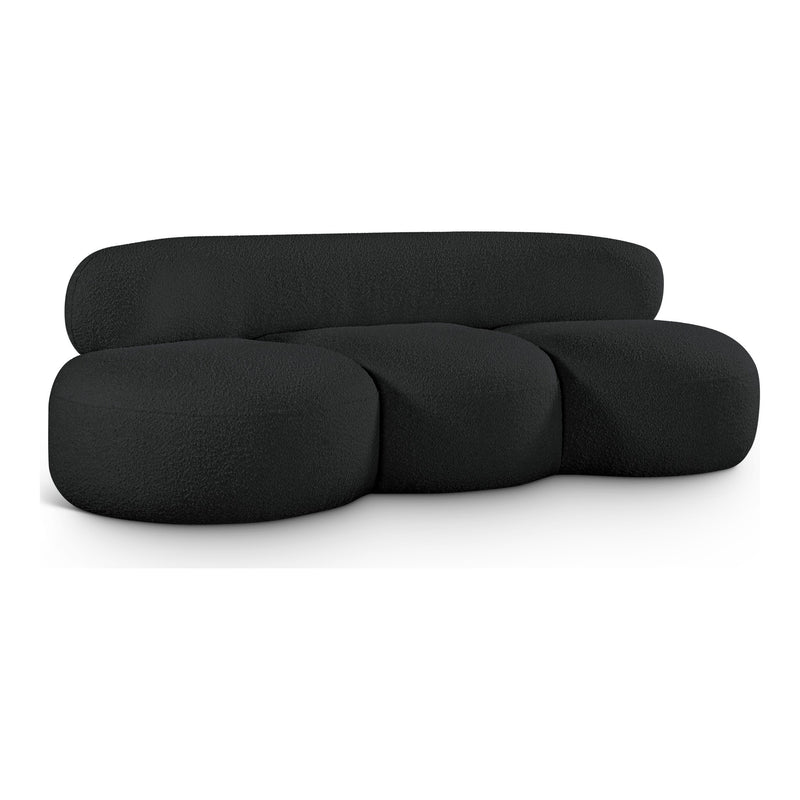 Venti 88.5" Boucle Fabric Upholstered Sofa in Black