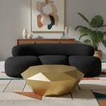 Venti 88.5" Boucle Fabric Upholstered Sofa in Black