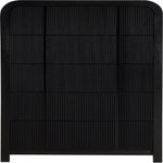 Fluted Solid Wood And Oak Veneer Chest in Black