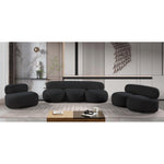 Venti 88.5" Boucle Fabric Upholstered Sofa in Black