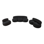 Venti 88.5" Boucle Fabric Upholstered Sofa in Black