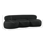 Venti 88.5" Boucle Fabric Upholstered Sofa in Black