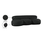 Venti 88.5" Boucle Fabric Upholstered Sofa in Black