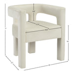 Athena Velvet Upholstered Dining Chair in Cream