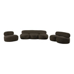 Venti 88.5" Boucle Fabric Upholstered Sofa in Brown