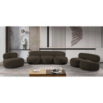 Venti 88.5" Boucle Fabric Upholstered Sofa in Brown