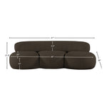 Venti 88.5" Boucle Fabric Upholstered Sofa in Brown