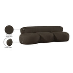 Venti 88.5" Boucle Fabric Upholstered Sofa in Brown
