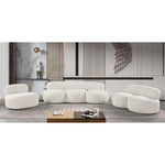 Venti 88.5" Boucle Fabric Upholstered Sofa in Cream
