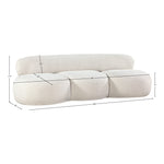 Venti 88.5" Boucle Fabric Upholstered Sofa in Cream