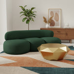 Venti 88.5" Boucle Fabric Upholstered Sofa in Green