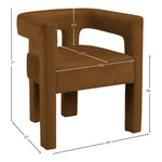Athena Velvet Upholstered Dining Chair in Saddle