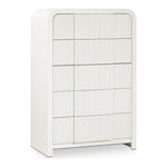 Fluted Solid Wood And Oak Veneer Chest in Cream
