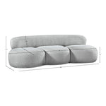 Venti 88.5" Boucle Fabric Upholstered Sofa in Grey