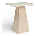 Atrium Glass And Cane Top With Solid Wood Base Bar Height Table in Natural