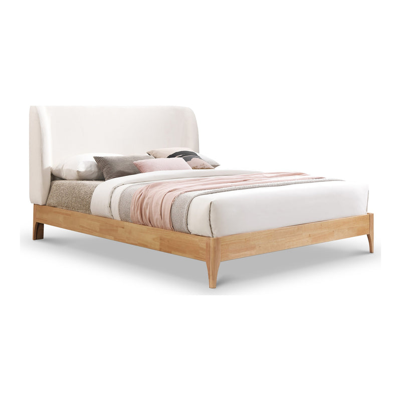 Ventura Fabric Upholstered Queen Bed in Cream