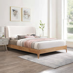 Ventura Fabric Upholstered Queen Bed in Cream