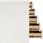Fluted Solid Wood And Oak Veneer Chest in Cream