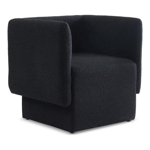 Vera Boucle Fabric Upholstered Accent Chair in Black