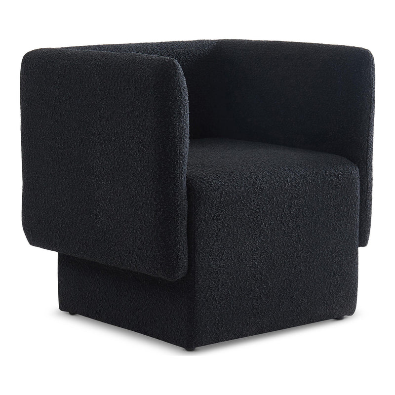 Vera Boucle Fabric Upholstered Accent Chair in Black